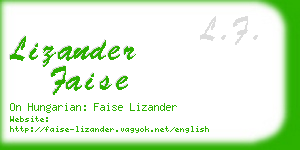 lizander faise business card